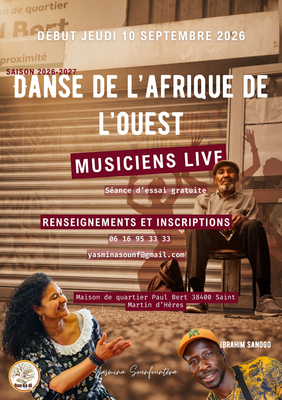 Affiche - Saison 2026-2027, danse de l'Afrique de l'Ouest avec musiciens live